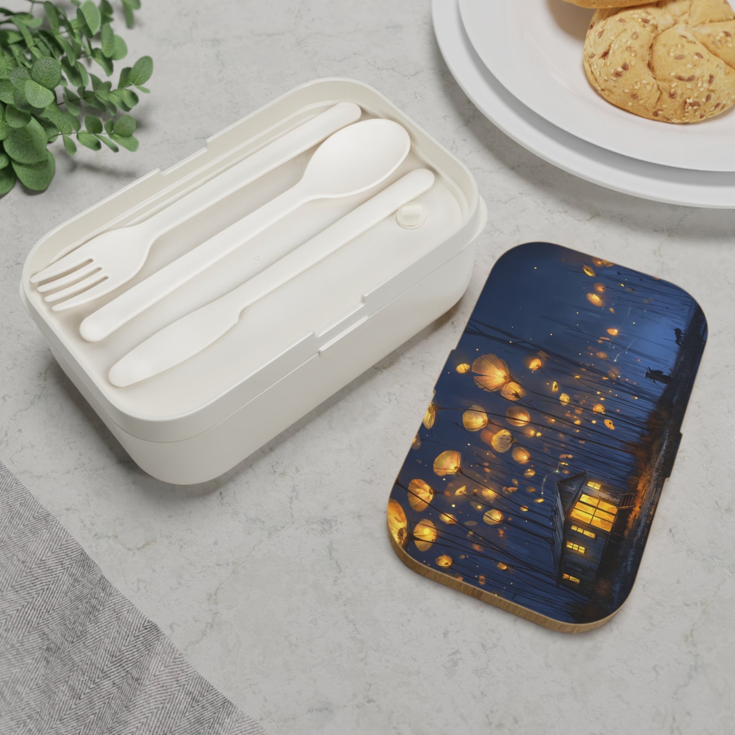 Luminescent Flower Meadow Bento Lunch Box – Warm Glow of the Night Bloom