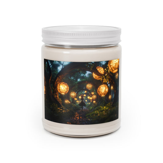 Luminous Forest Path Scented Soy Candles with White Lid, 9oz – Warm Glow Through Twisted Canopy