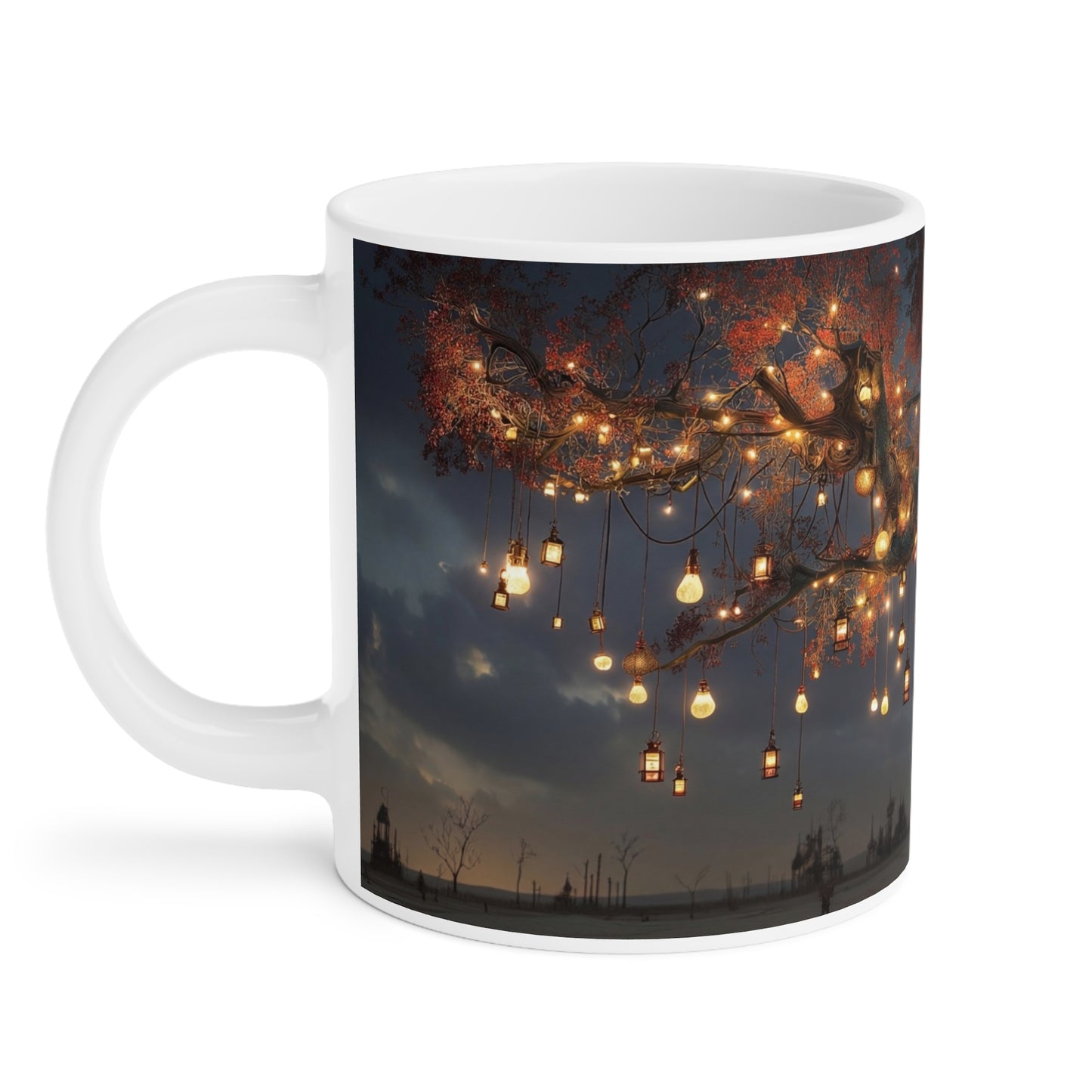 Luminous Wisteria Tree Ceramic Mugs (11oz\15oz\20oz) – Desert Night’s Warm Embrace