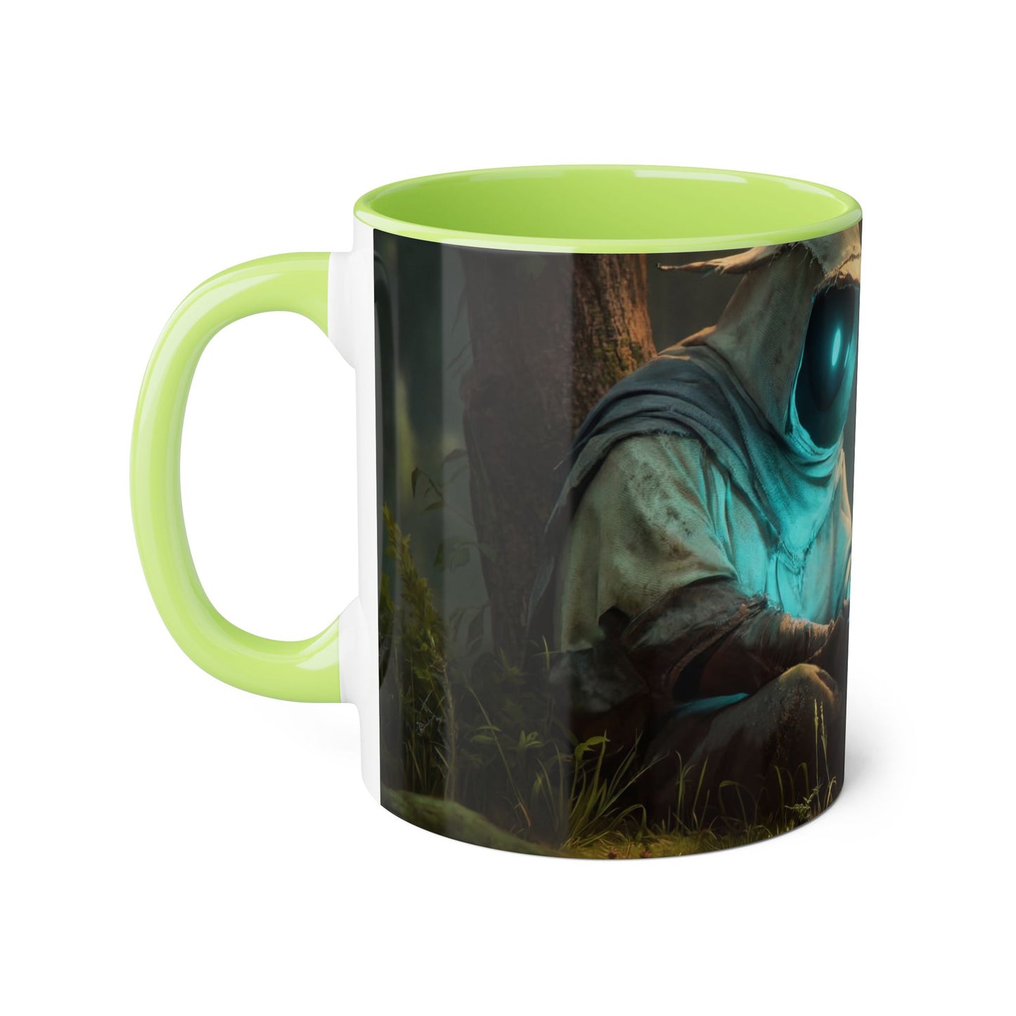 Hooded Guardian Accent Mugs, 11oz – Bioluminescent Forest Keeper