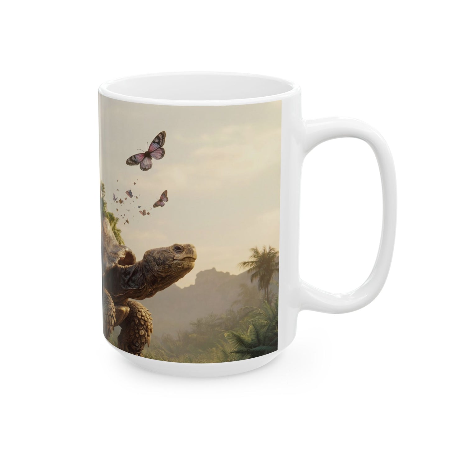 Castle on Turtle Back Ceramic Mug – Golden Spire Dreamscape (11oz, 15oz)