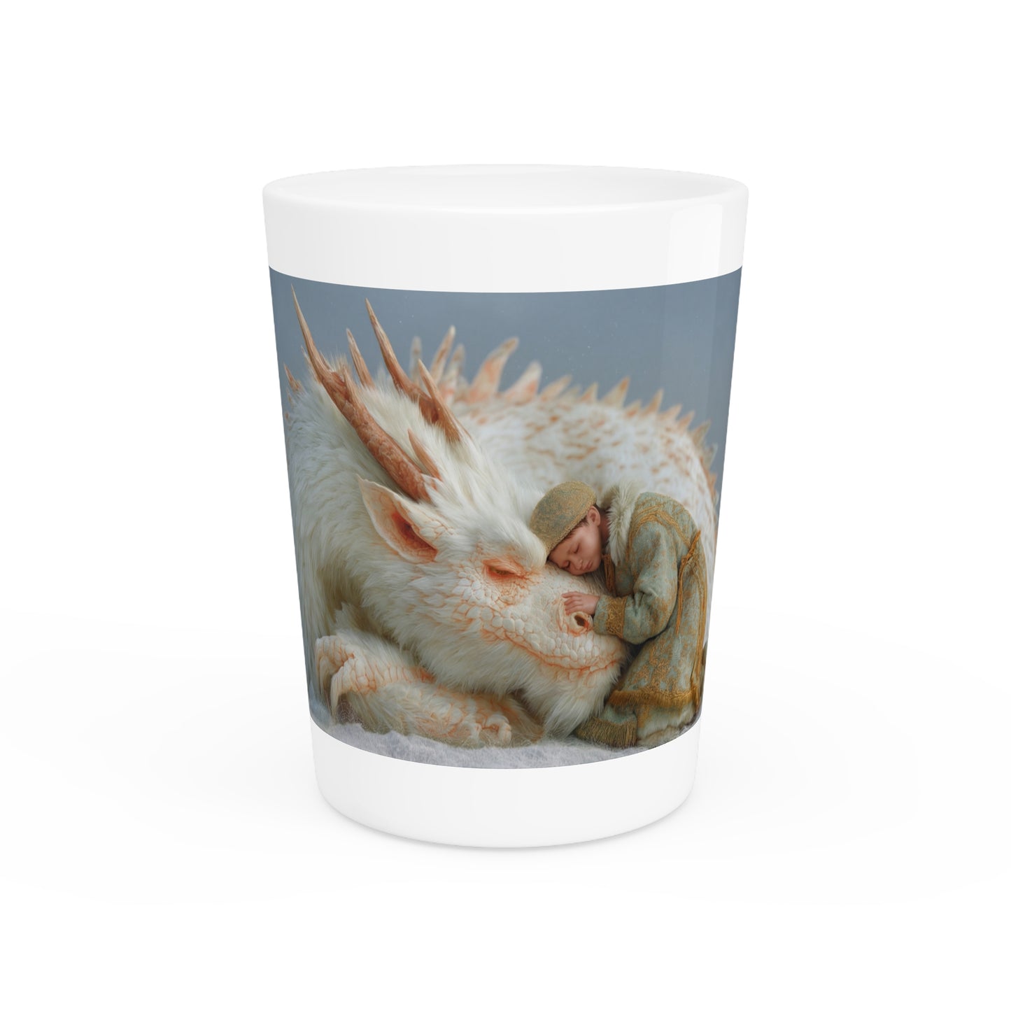 Dragon Child Shot Glass – White Fur Guardianship Scene