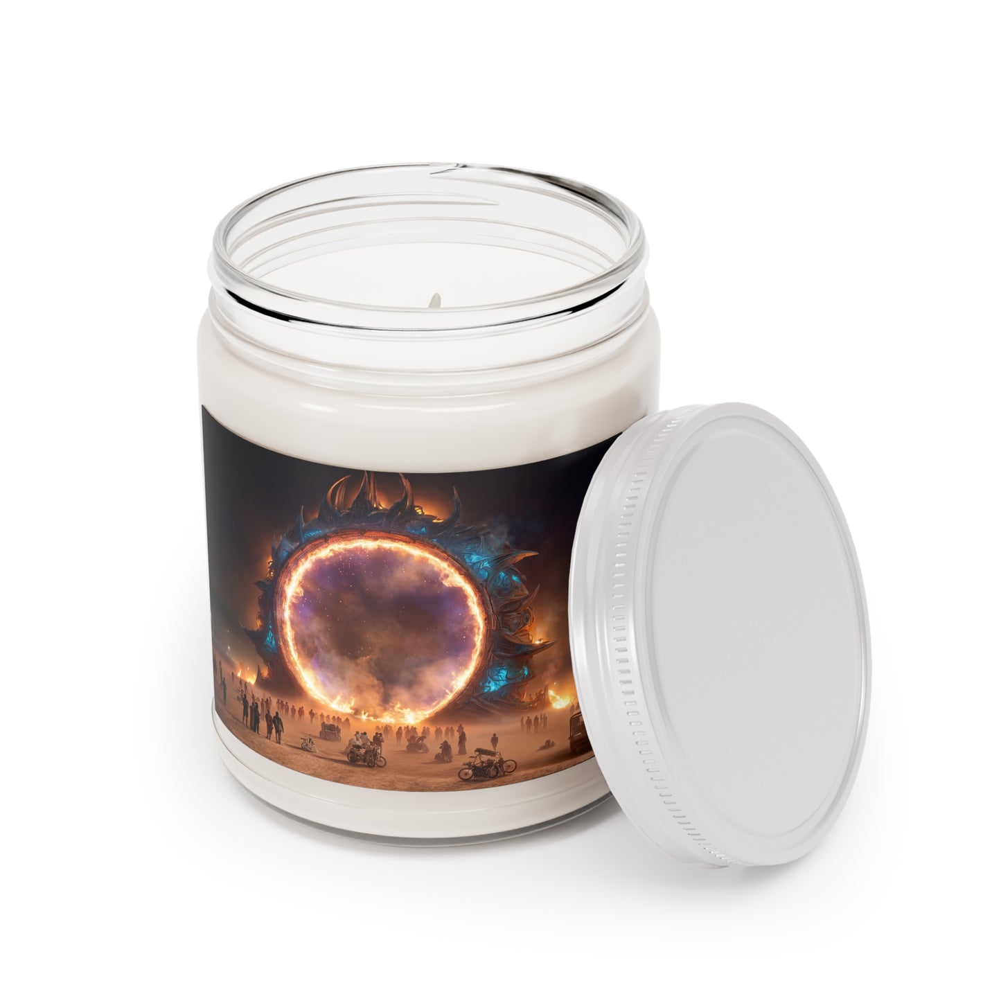 Celestial Vortex Scented Soy Candles with White Lid, 9oz – Indigo Cloud Dreamscape