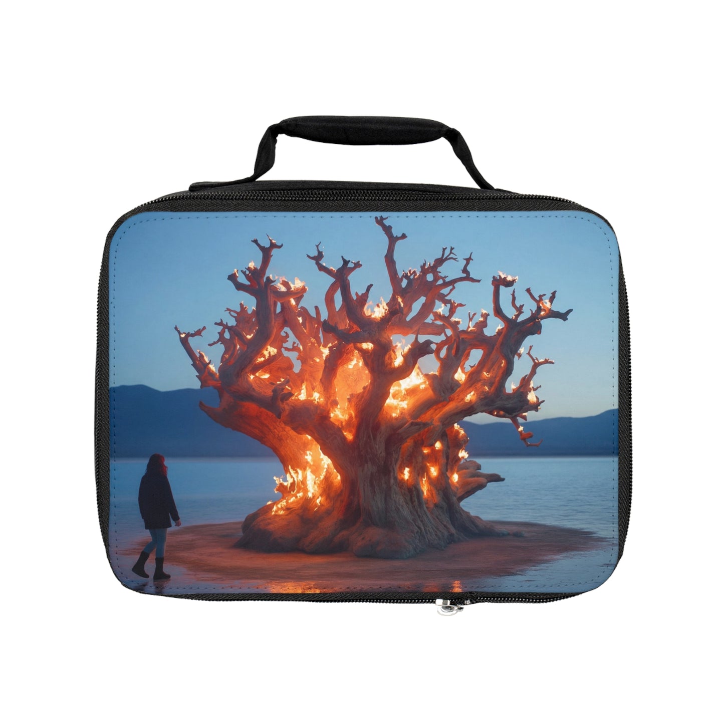 Burning Tree of Light Lunch Bag – Silent Witness to Twilight’s Glow