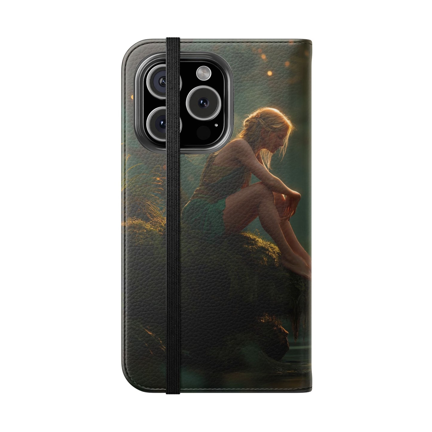 Mossy Bank Fairy Flip Cases – Golden Hour Sentinel Portrait