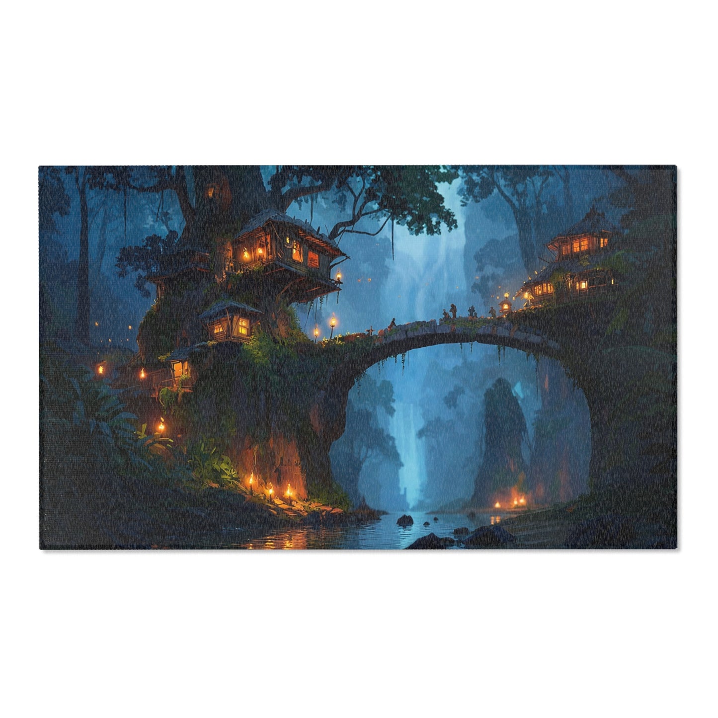 Whispering Falls Treehouse Rug – Moonlit Canopy Haven