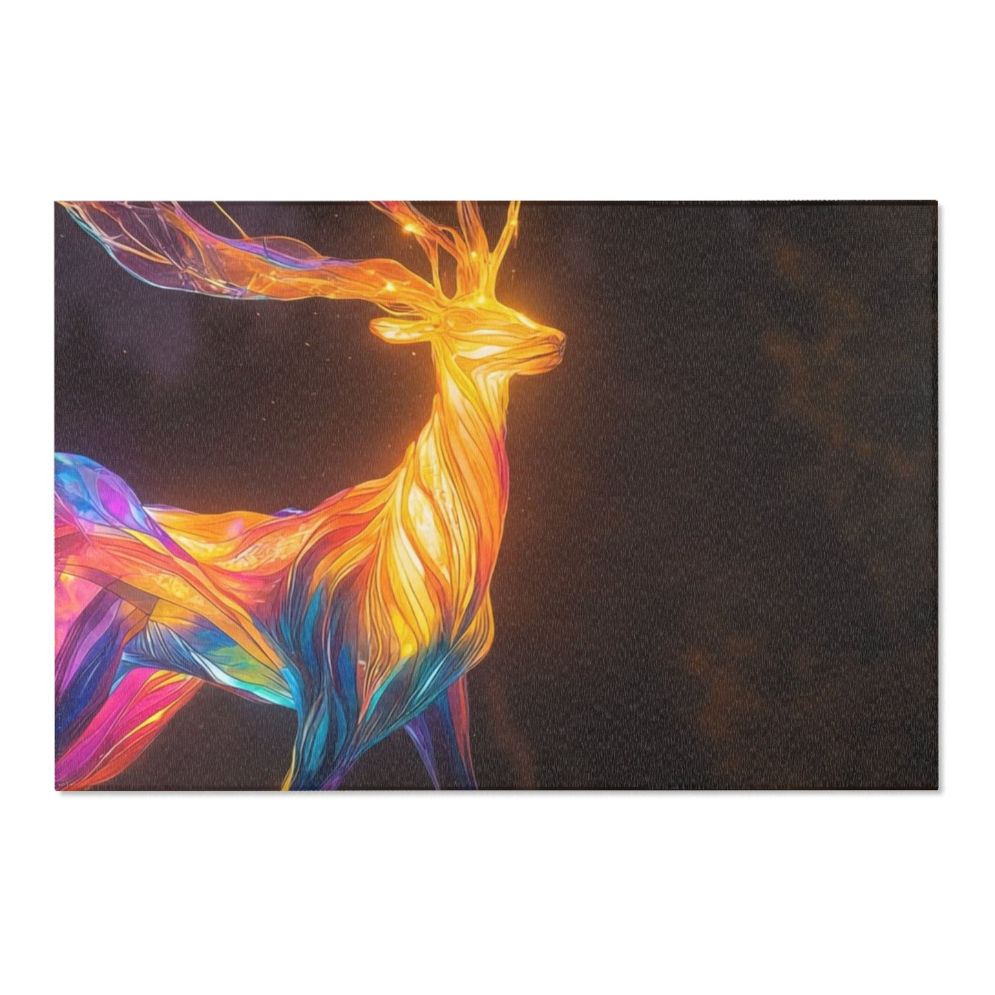 Chromatic Stag Area Rug – Luminous Forest Glade at Dusk