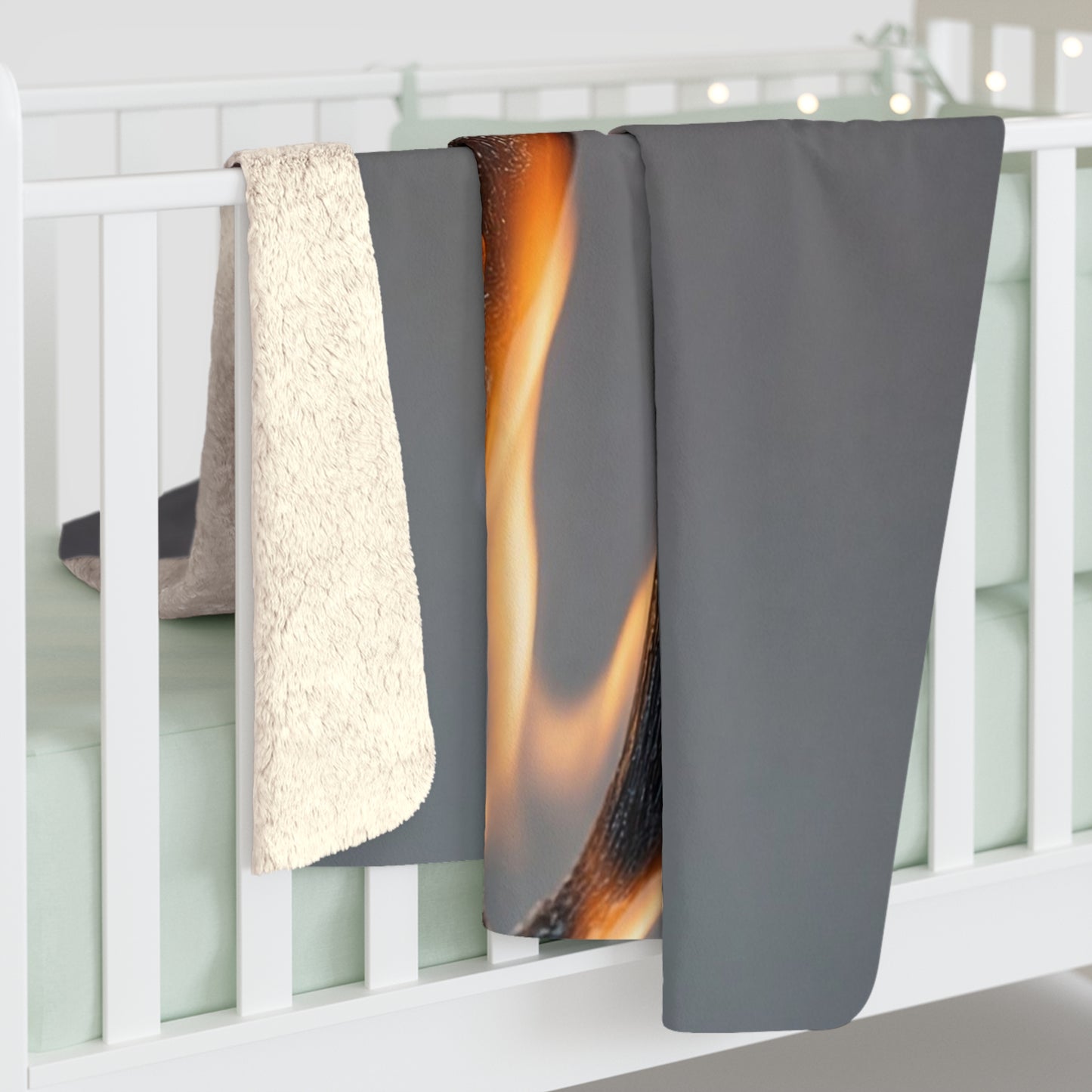 Flamebound Lovers Sherpa Fleece Blanket – Glow Through the Ember
