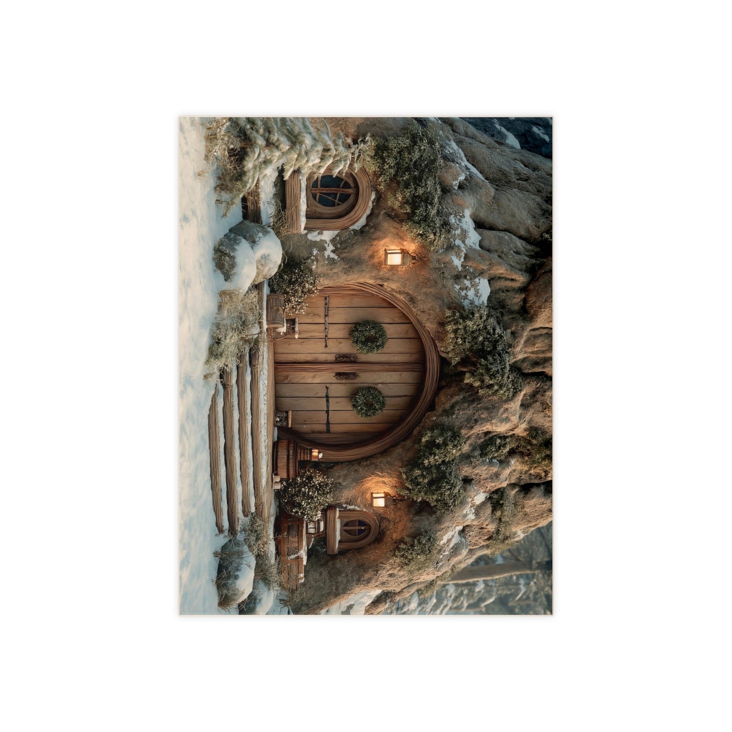 Winter Treehouse Hearth Tile – Cozy Snow-Covered Forest Dwelling