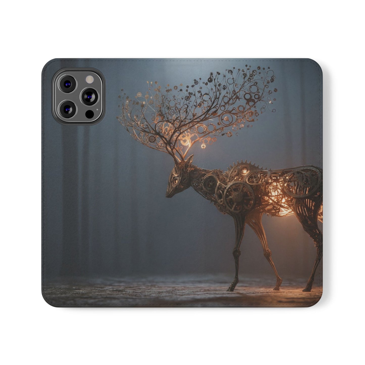 Mechanical Deer Flip Cases – Gears and Twilight Forest Guardian