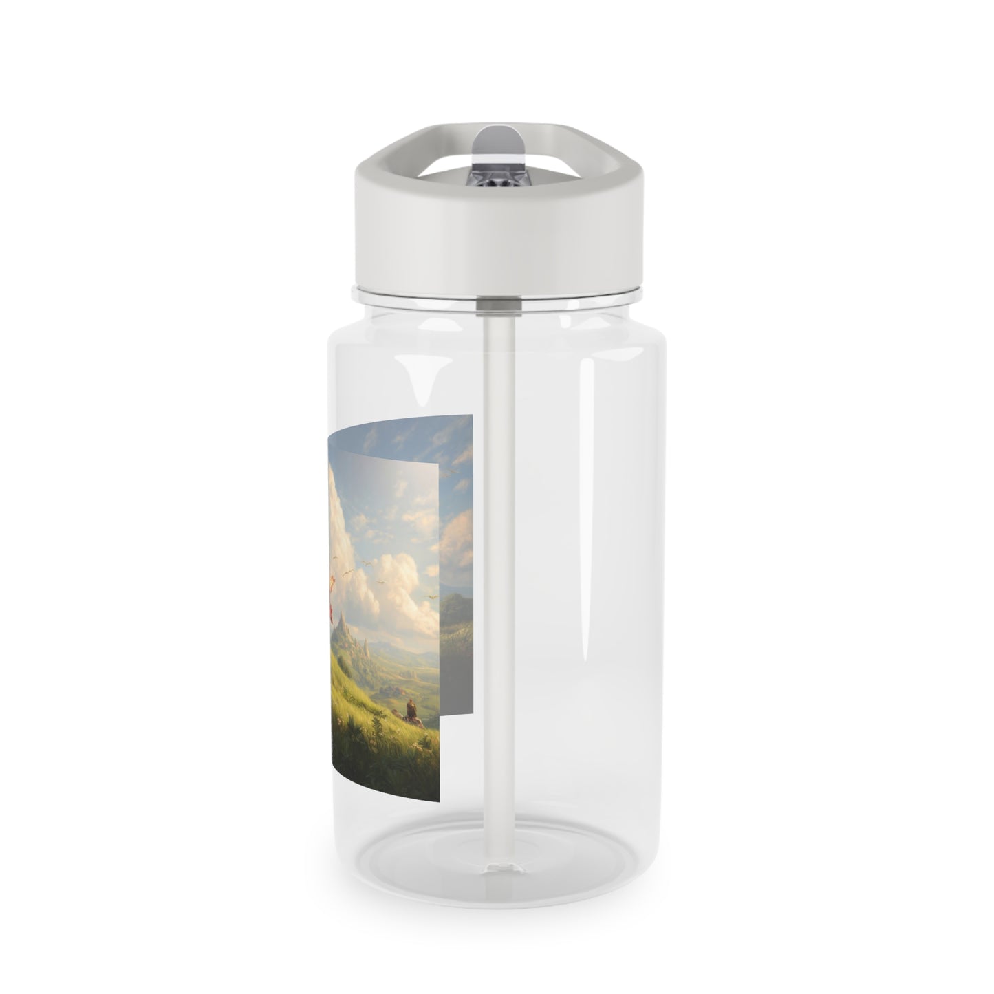 Feathered Mountain Guide Tritan Water Bottle – White Plume Horizon Companion