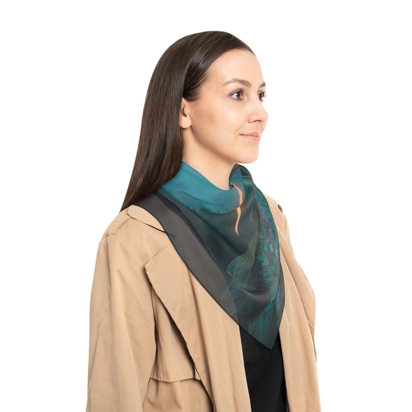 Twilight Sentinel Poly Scarf – Moss-Draped Forest Guardian