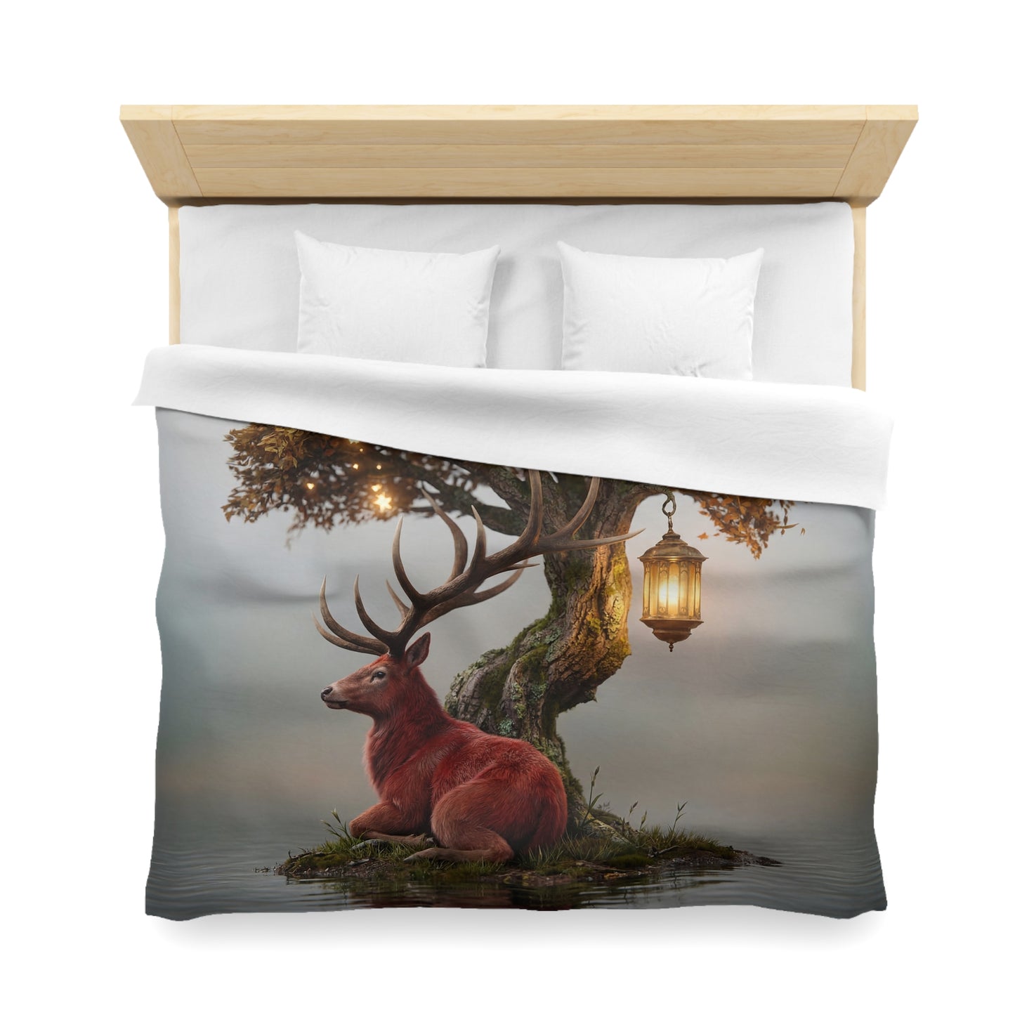 Starlit Stag Microfiber Duvet Cover – Whispers of the Twilight Wood