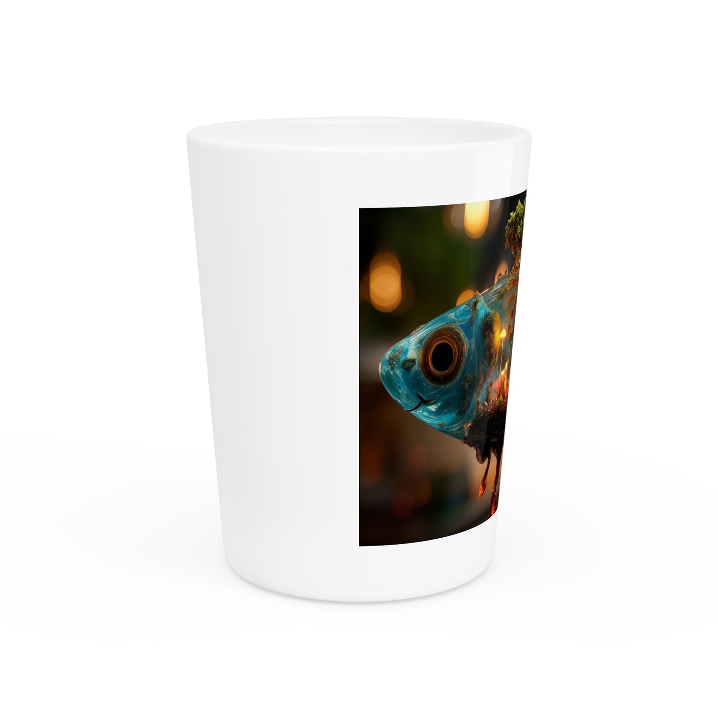 Forest Within Fish Shot Glass – Bioluminescent Underwater Sanctuary