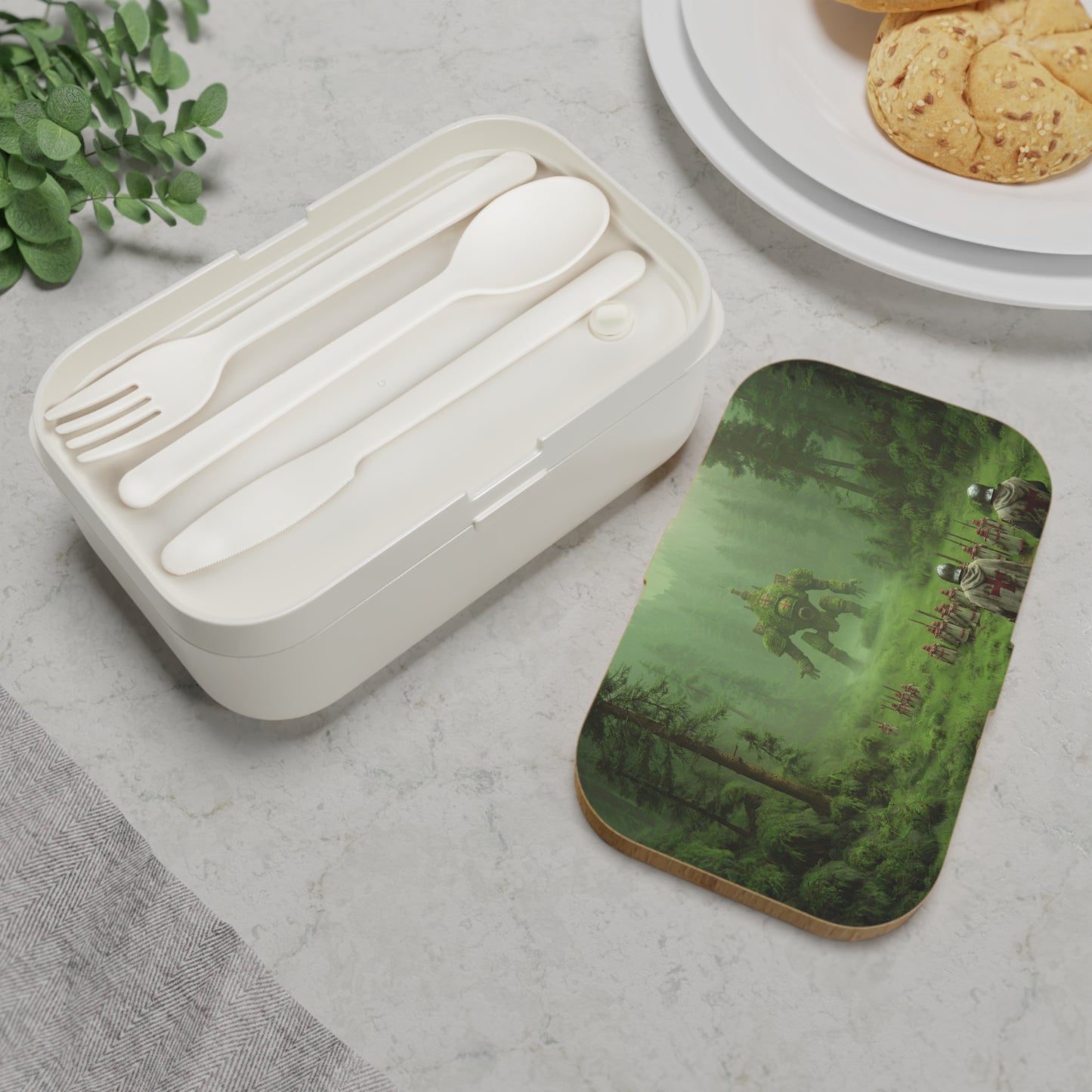 Moss-Covered War Machine Bento Lunch Box – Forest Encounter with a Living Colossus