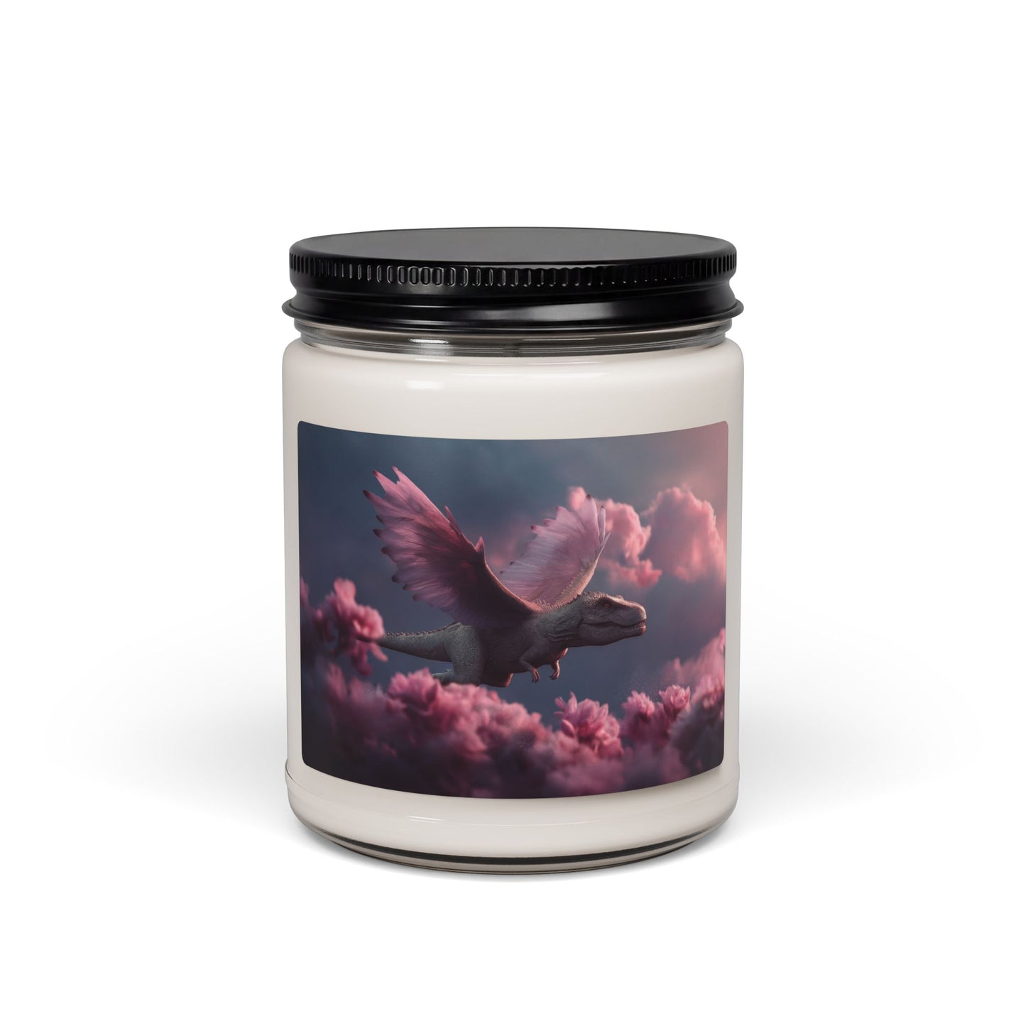 Pink Winged Dinosaur Scented Soy Candle, 9oz – Soaring Through Petal Clouds