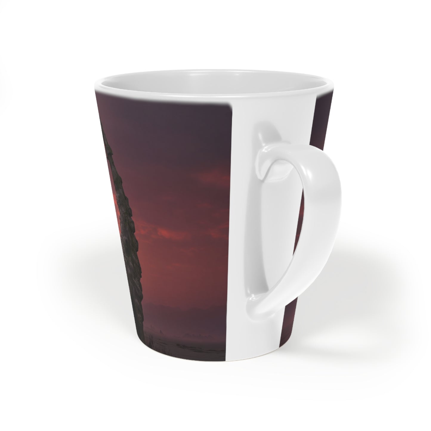 Crimson Horizon Lantern Mug – Twilight Staircase Coffee Cup