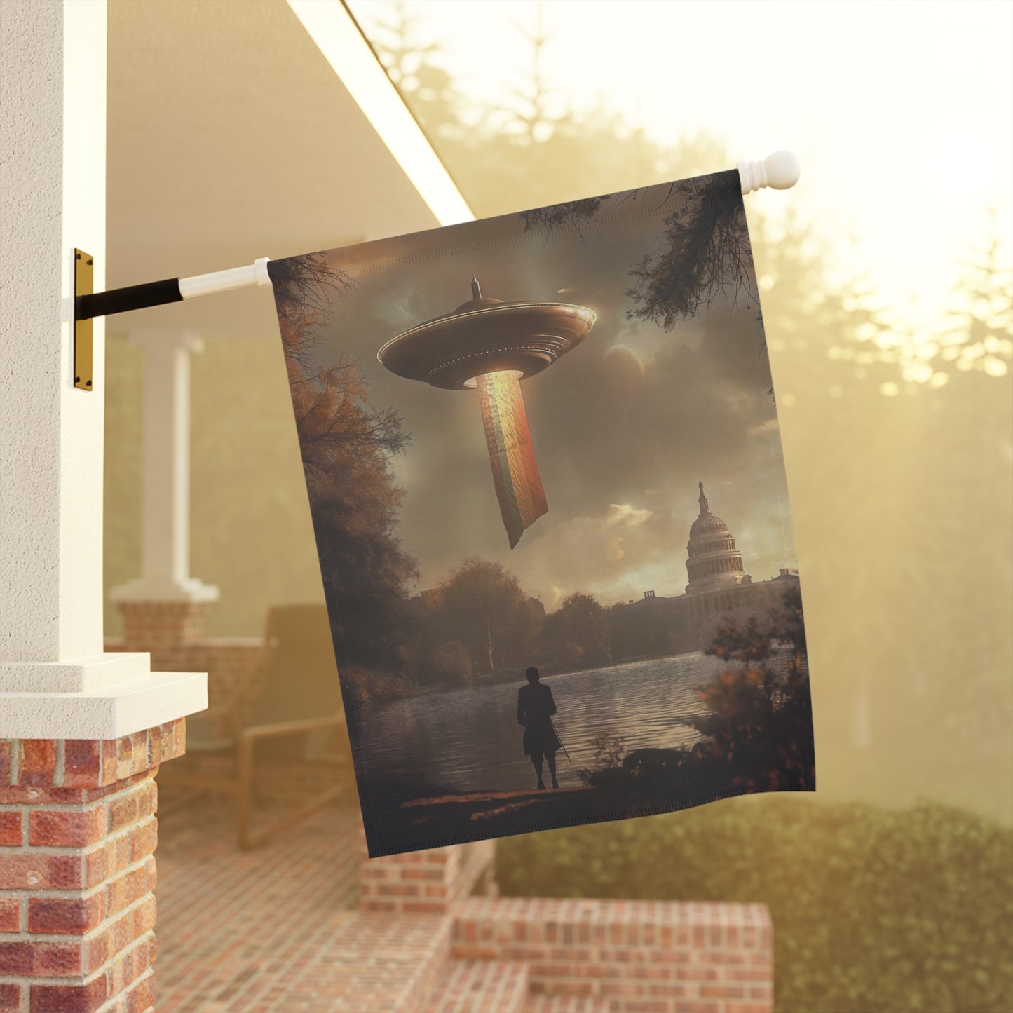 UFO Over Capitol - Garden Flag