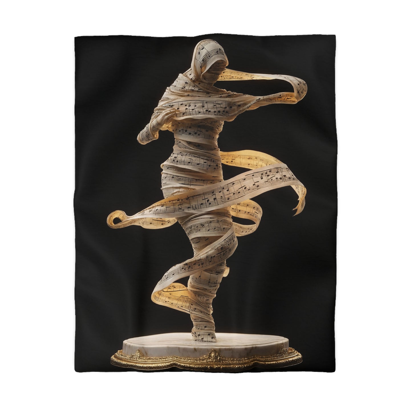 Melodic Dancer Microfiber Duvet Cover – Whispers of Sheet Music in Motion