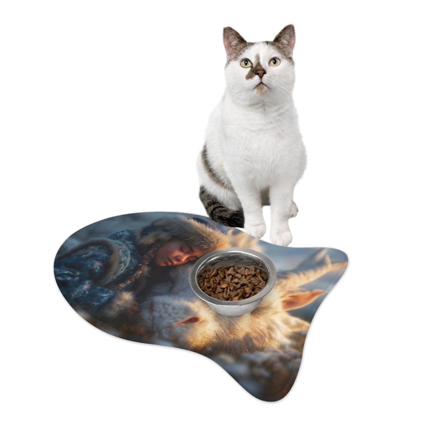 Sleeping Dragon Pet Feeding Mats – Frosty Companion Resting Scene
