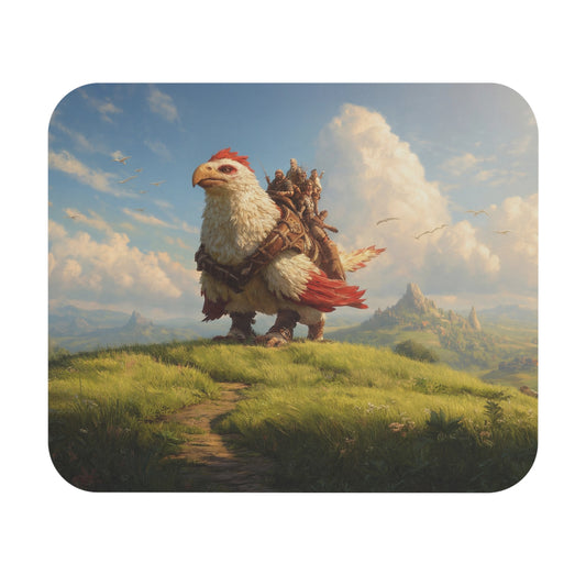 Skybound Sentinel Mouse Pad (Rectangle) – White Eagle and Fellowship on Sunlit Ridge