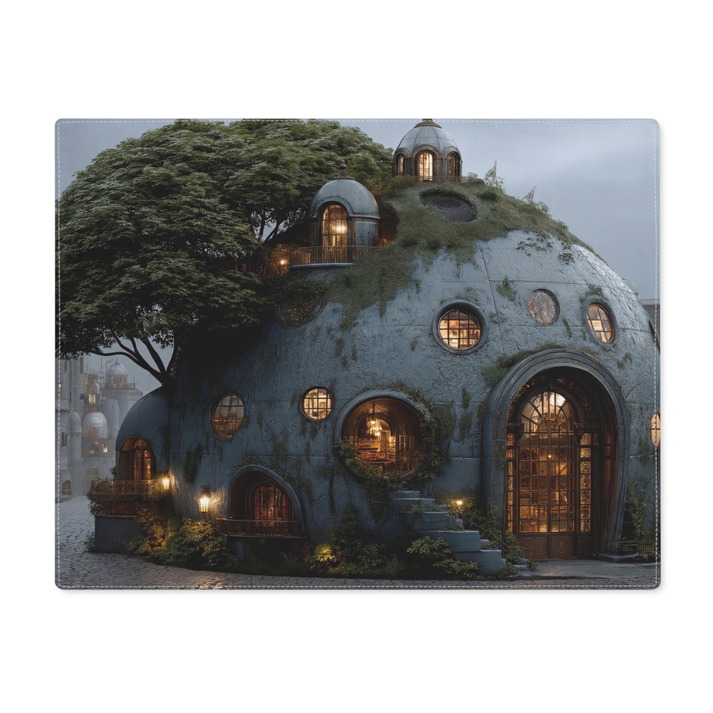 Treehouse Dome Placemat – Twilight Sanctuary in Stone and Leaf
