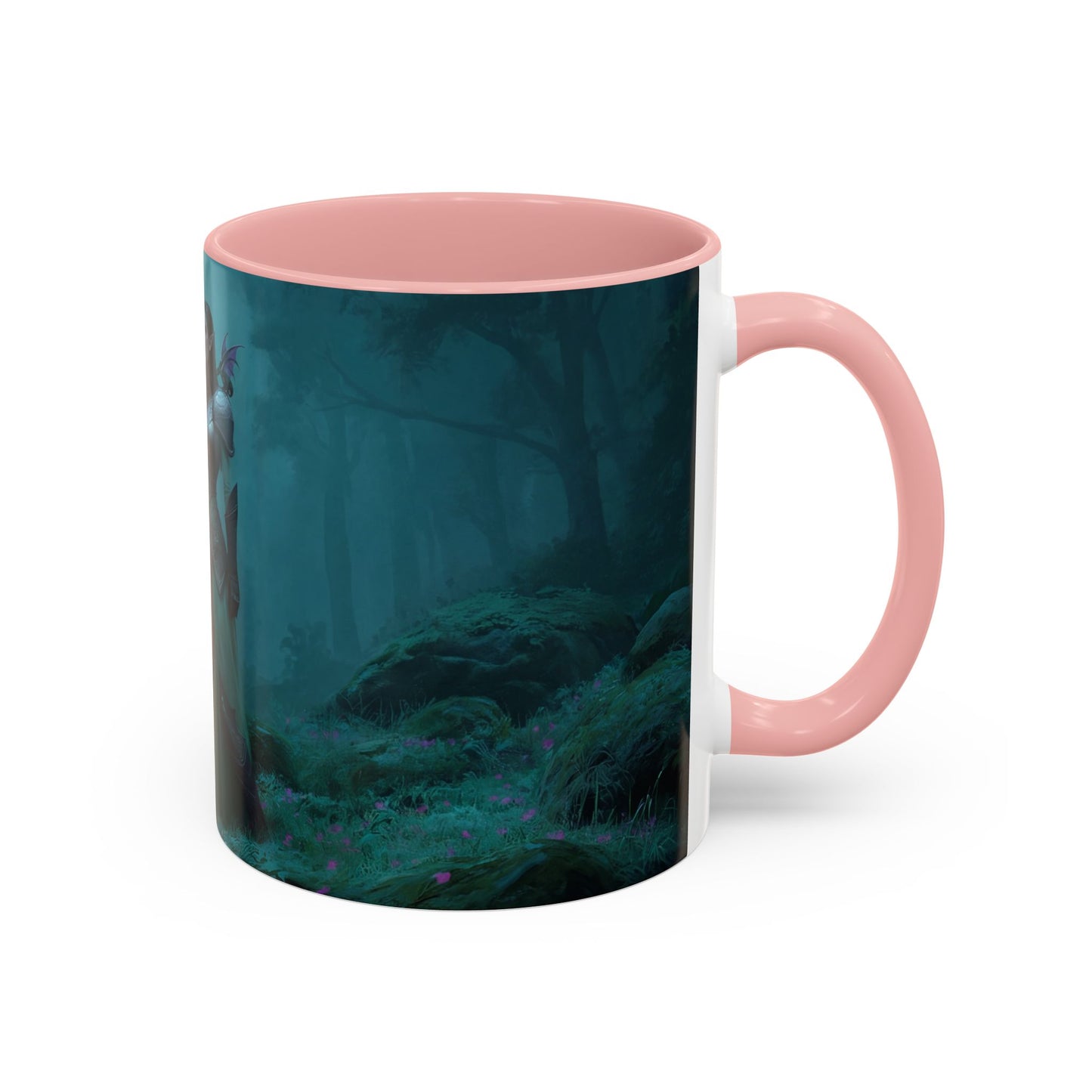 Glowing Sword Elf Sentinel Accent Coffee Mug (11, 15oz) – Misty Forest Guardian