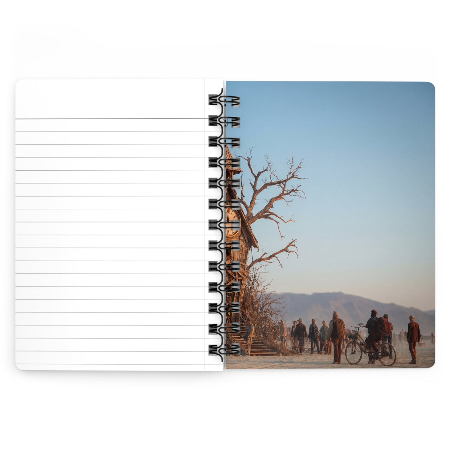 Clock Tower in the Desert Spiral Bound Journal – Where Time Stands Still in Dusty Twilight