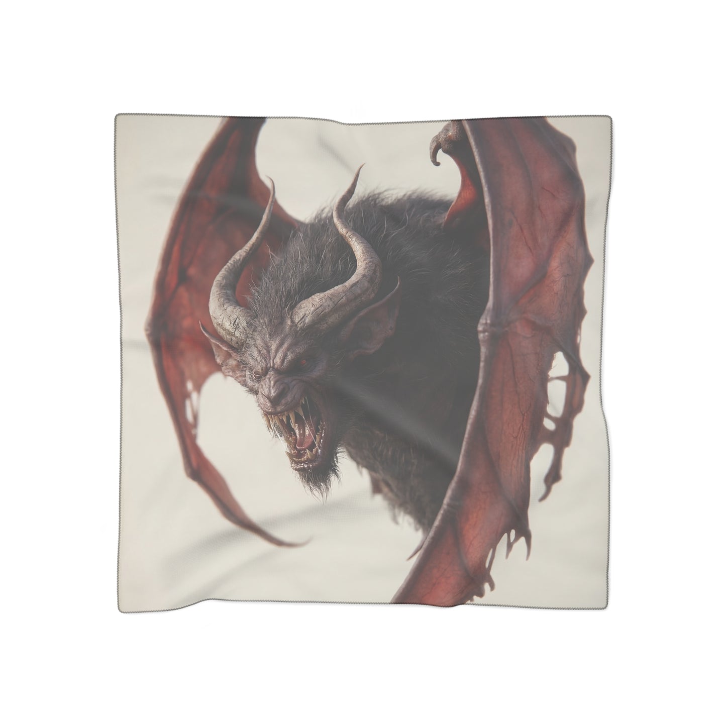 Winged Horror Poly Scarf – Crimson Winged Beast Roar