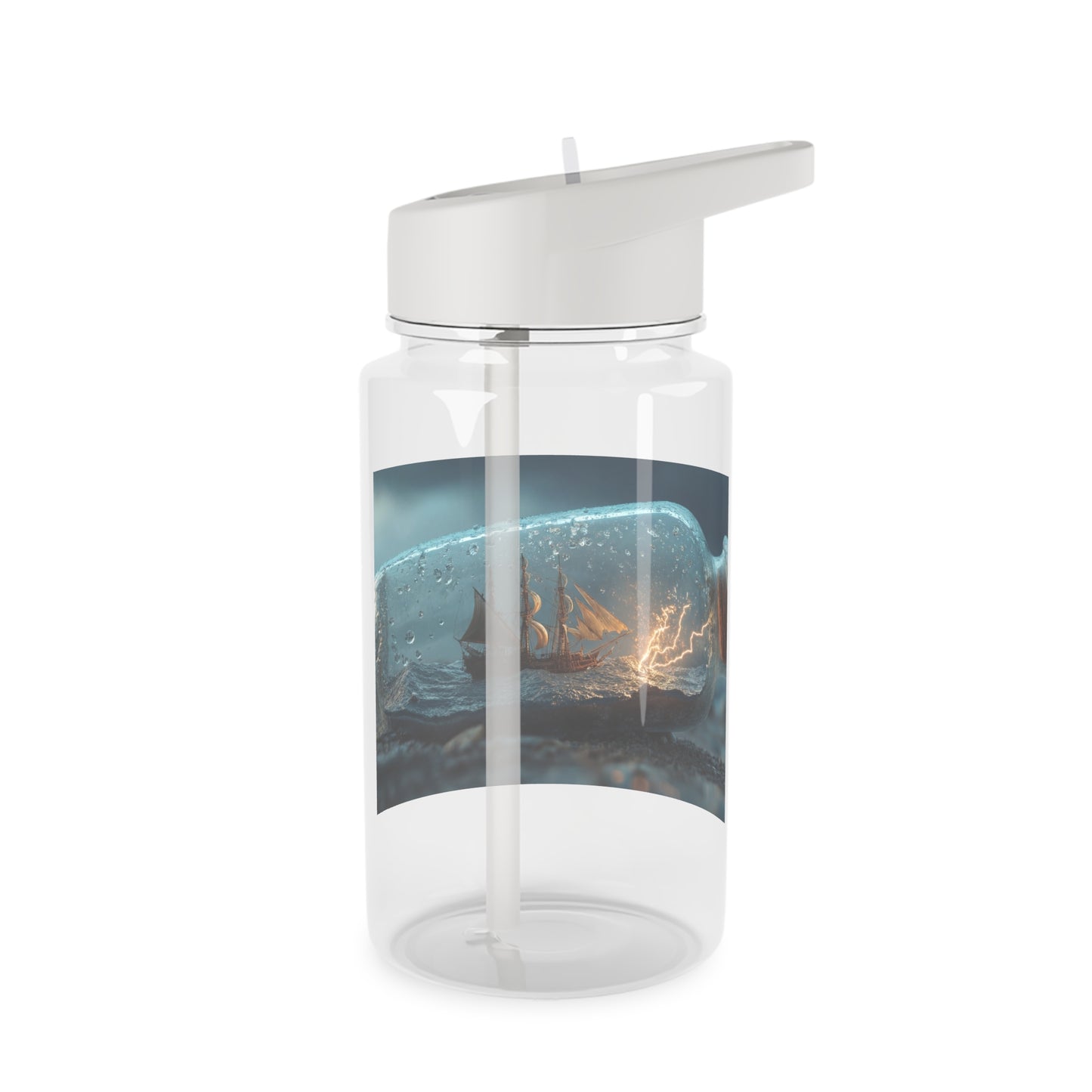 Lightning Ship Tritan Water Bottle – Stormy Seas in a Glass Vessel