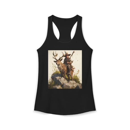 Guardian Hunter Deer Tank – Mossed Antlers Journey Graphic Racerback