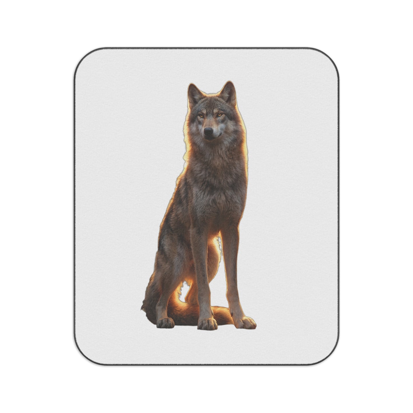 Golden Hour Wolf Picnic Blanket – Ethereal Forest Sentinel Throw
