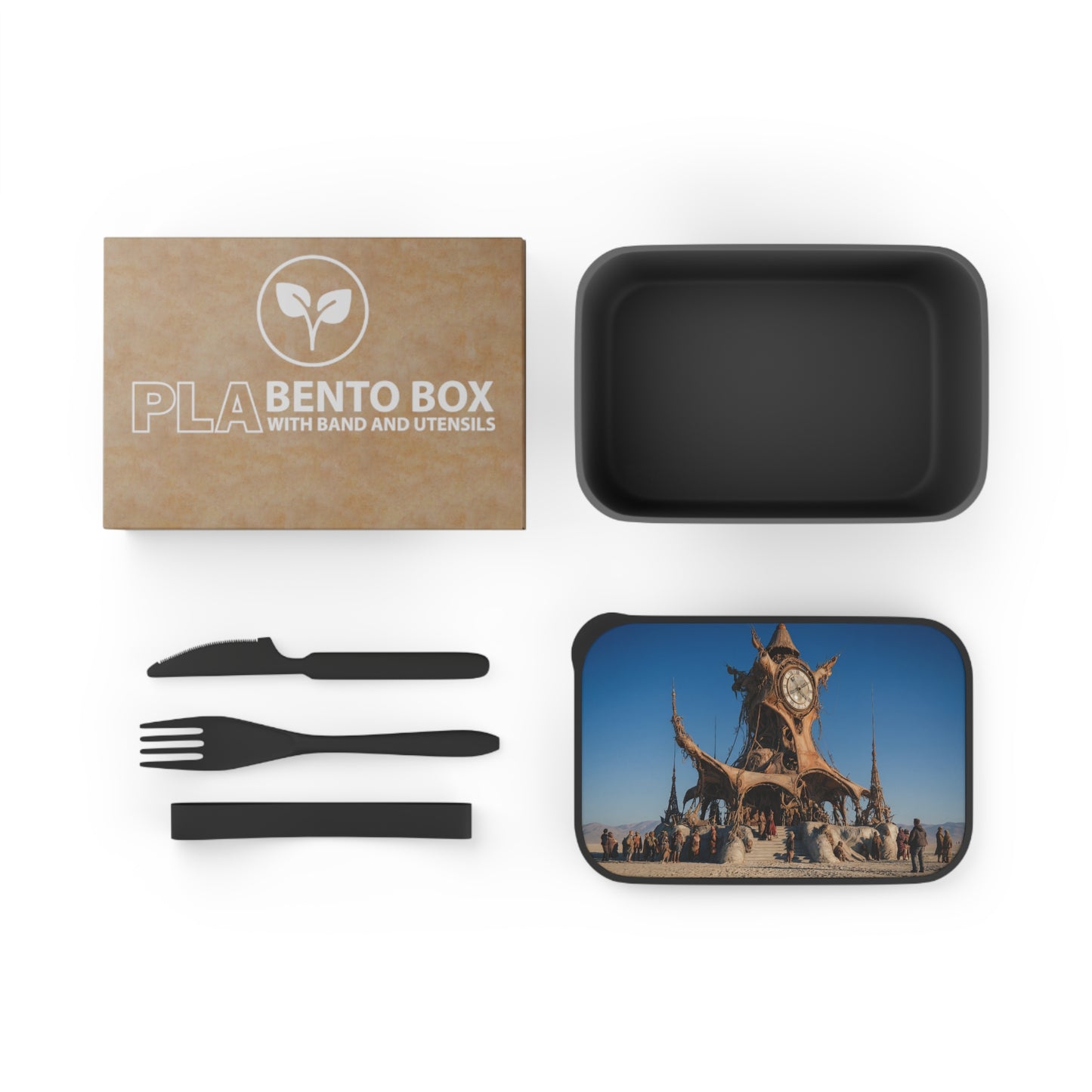 Desert Clocktower Bento Box – Whimsical Timekeeper in the Dunes