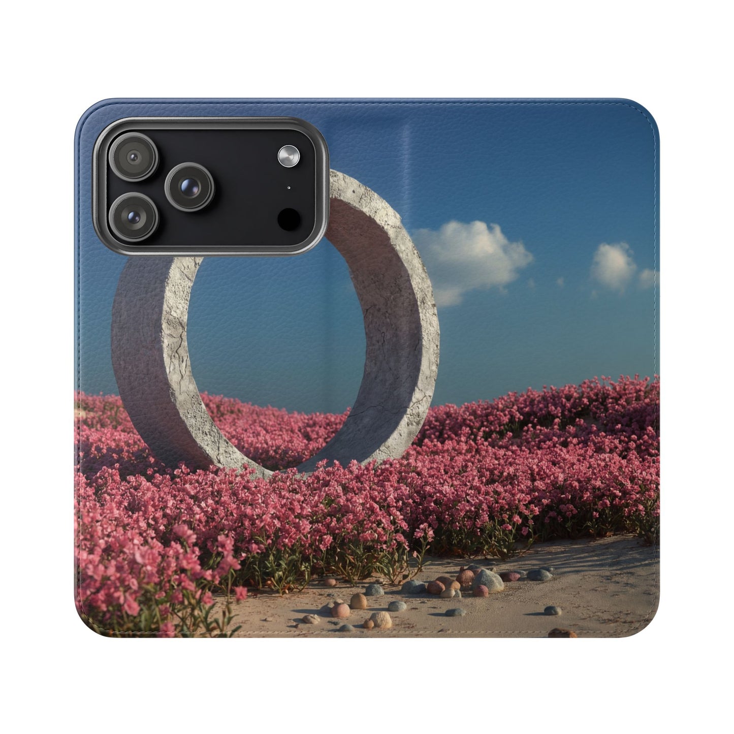 Stone Circle Flip Cases – Pink Flower Field Monument