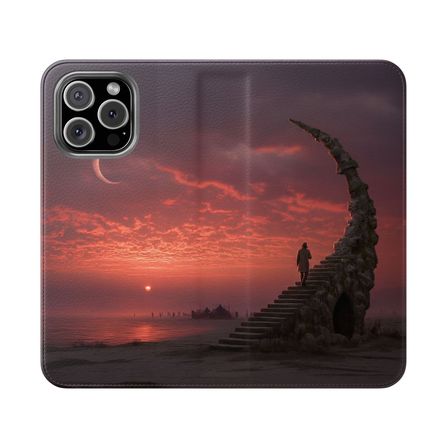 Twilight Sentinel Flip Cases – Moonlit Stairway to the Horizon