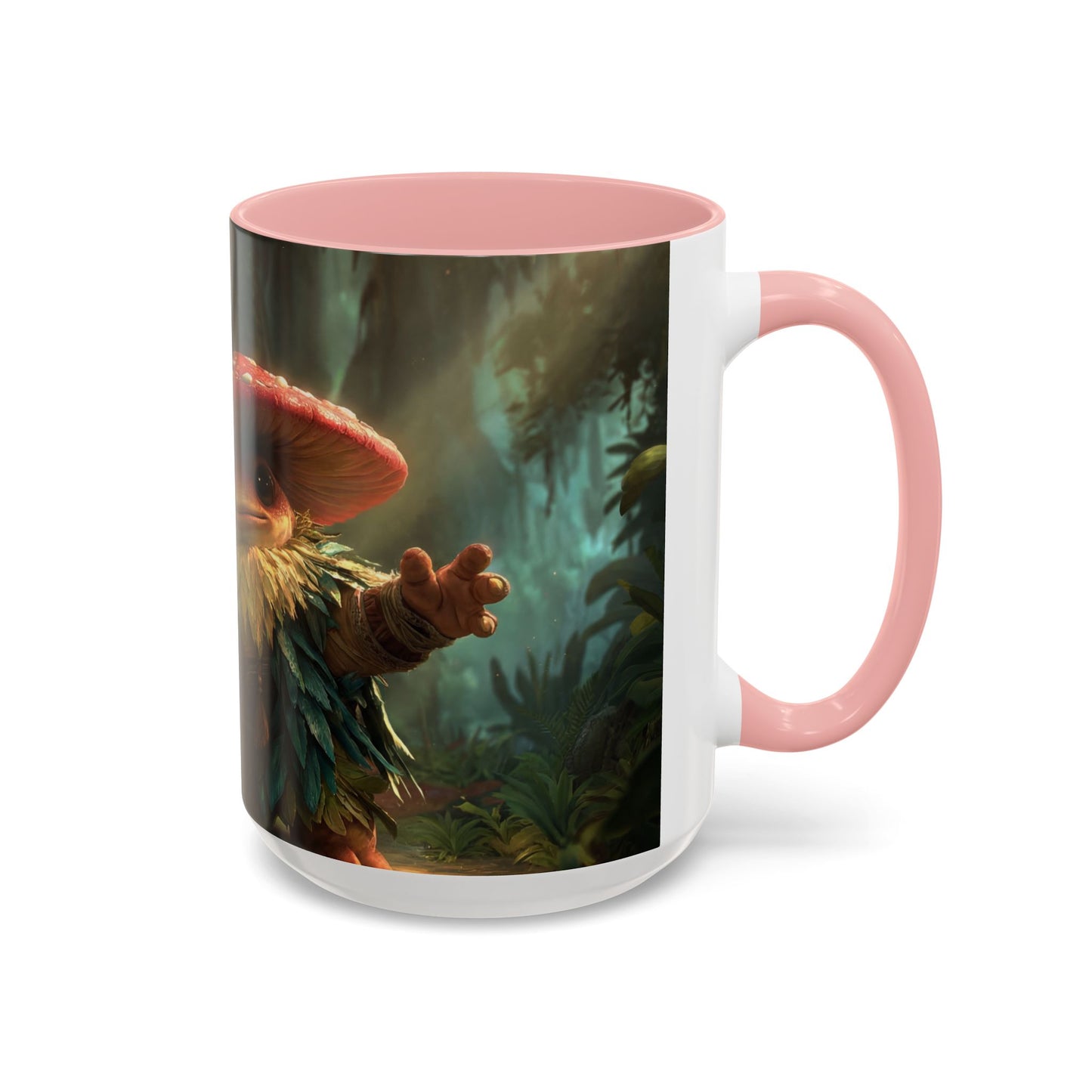Mushroom Knight Accent Coffee Mug – Verdant Forest Guardian Sentinel