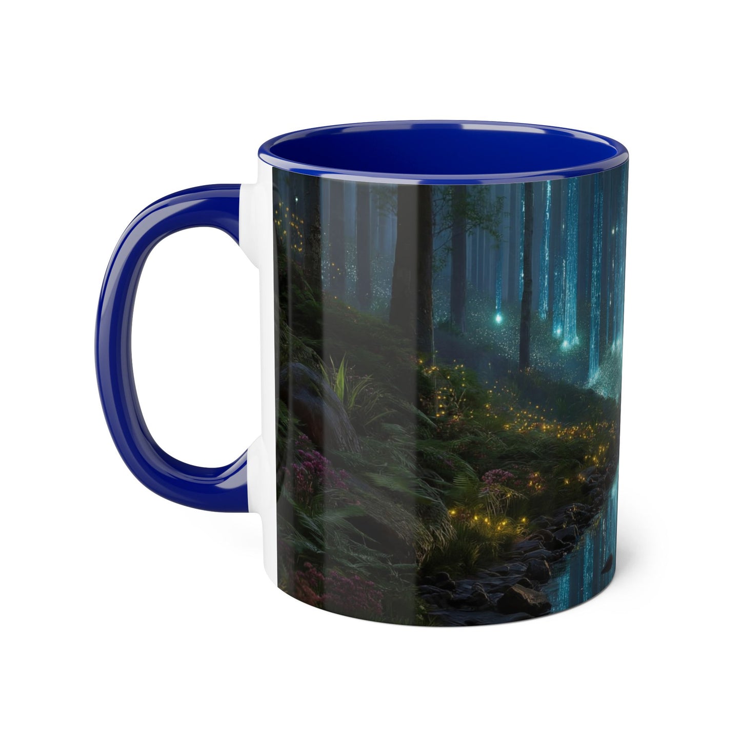 Blue Beam Forest Accent Mugs, 11oz – Luminescent Grove Streamside