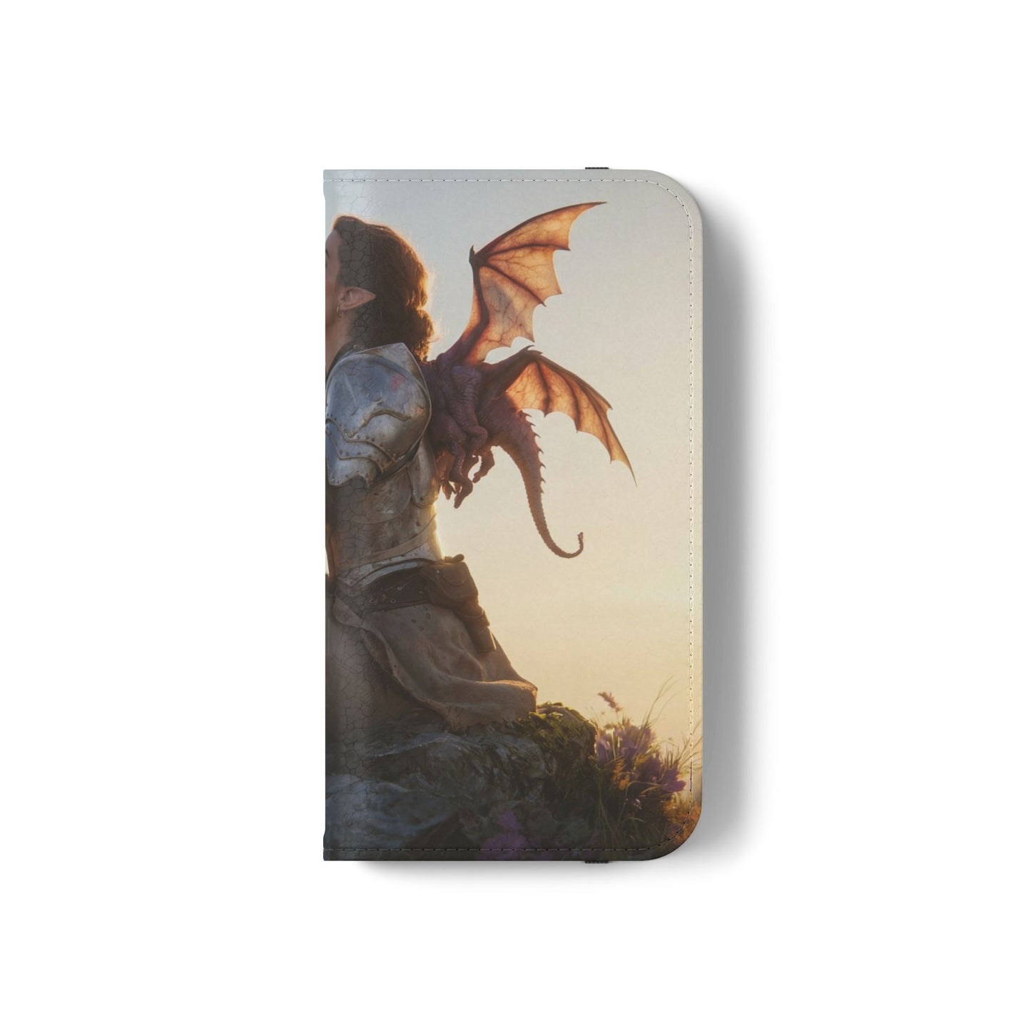 Dragon Knight Flip Cases – Sunlit Sentinel with Mini Drake and Sword