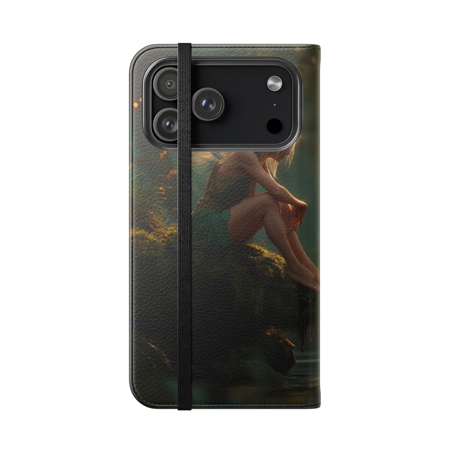 Mossy Bank Fairy Flip Cases – Golden Hour Sentinel Portrait