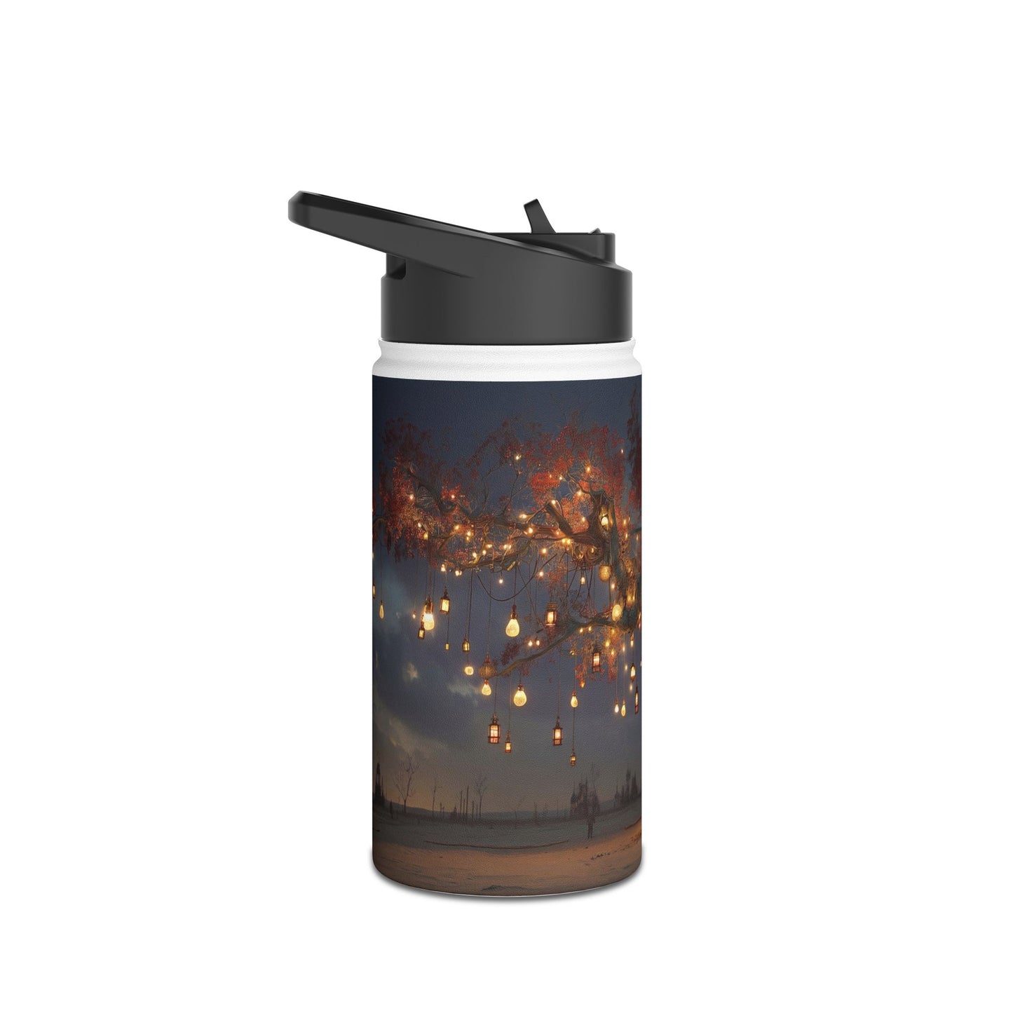 Lantern Tree Stainless Steel Water Bottle, Standard Lid – Desert Night’s Whispering Grove