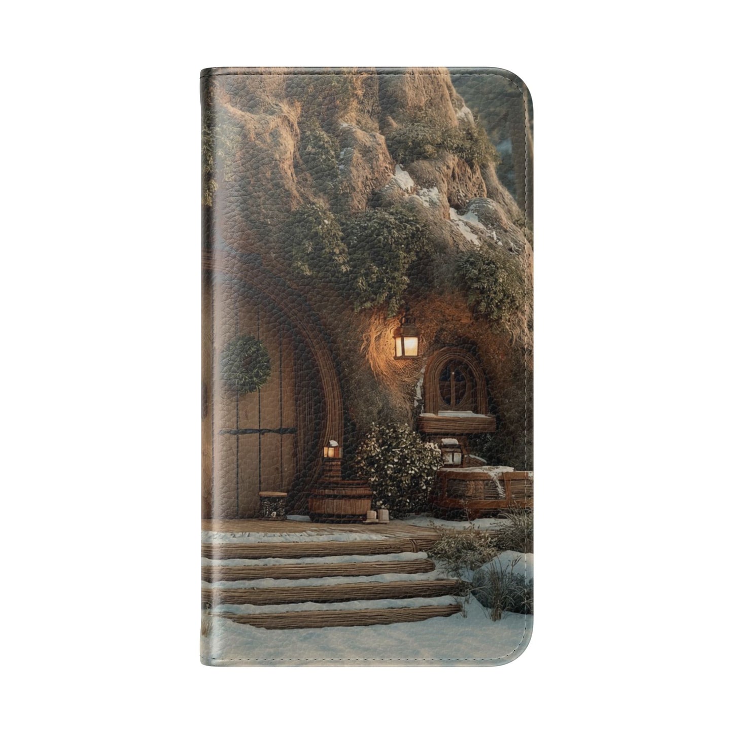 Hobbit Hole Flip Cases – Cozy Winter Doorway Scene