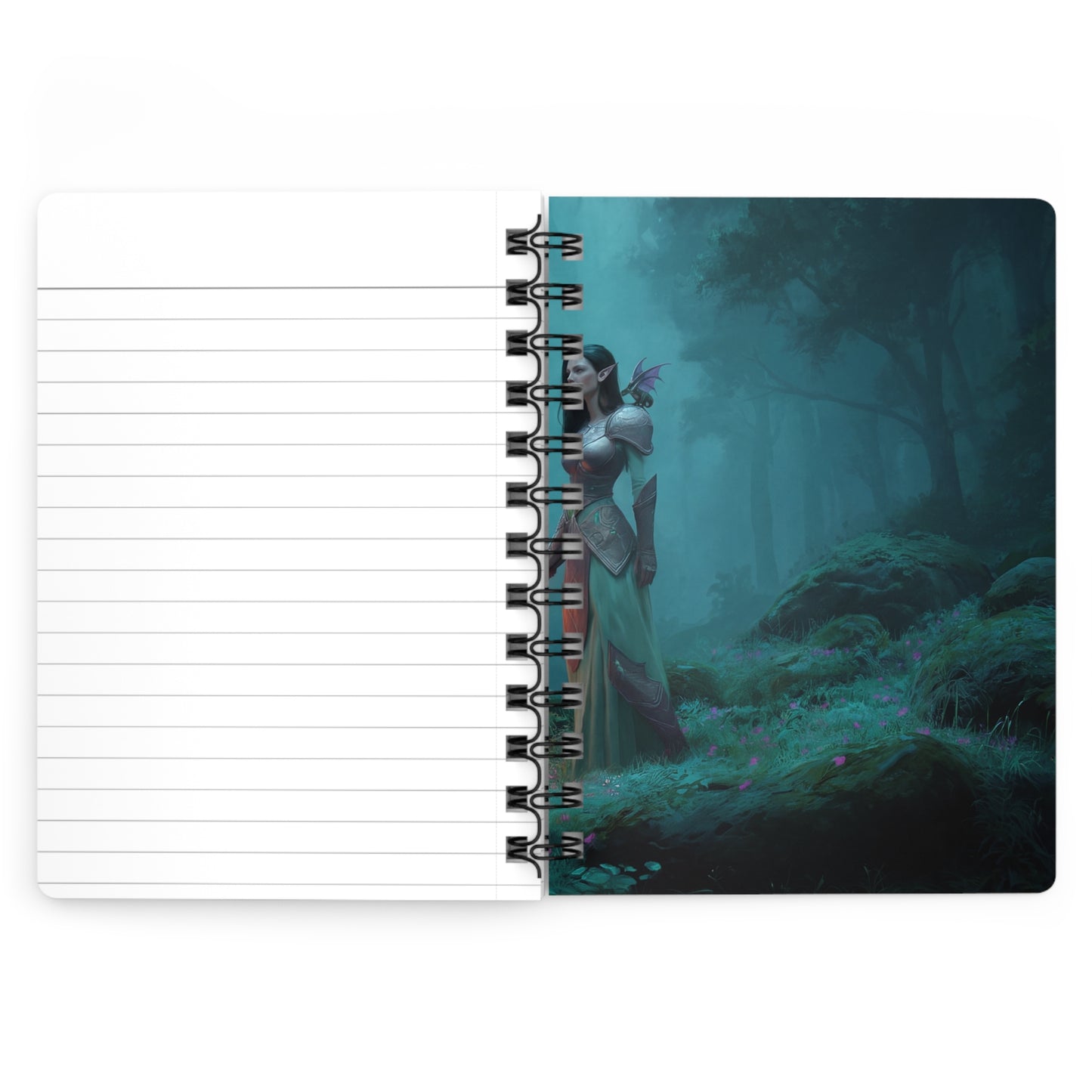 Elven Sentinel Spiral Bound Journal – Mist-Woven Forest Vigil