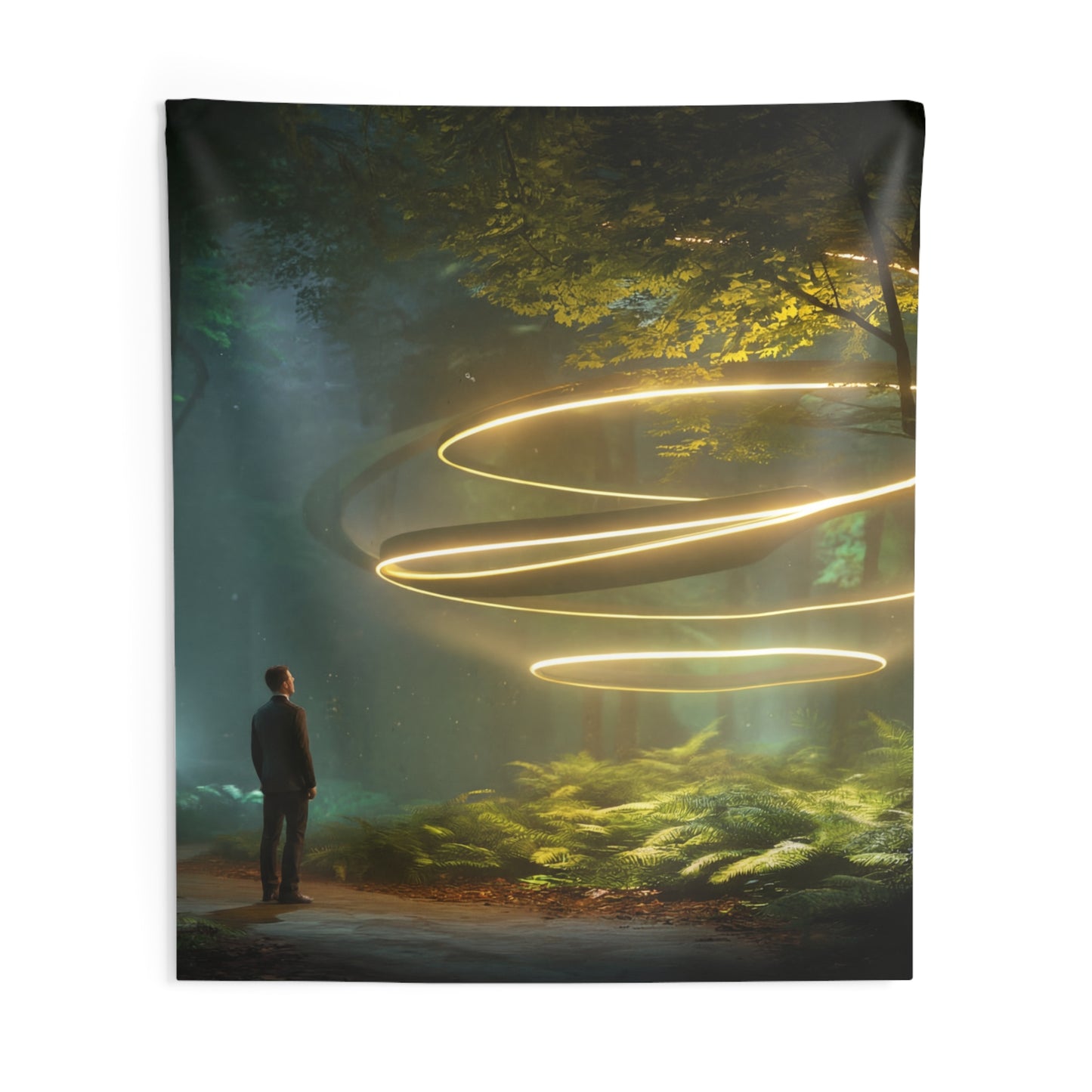 Celestial Vortex Indoor Wall Tapestries – Indigo Cloud Dreamscape