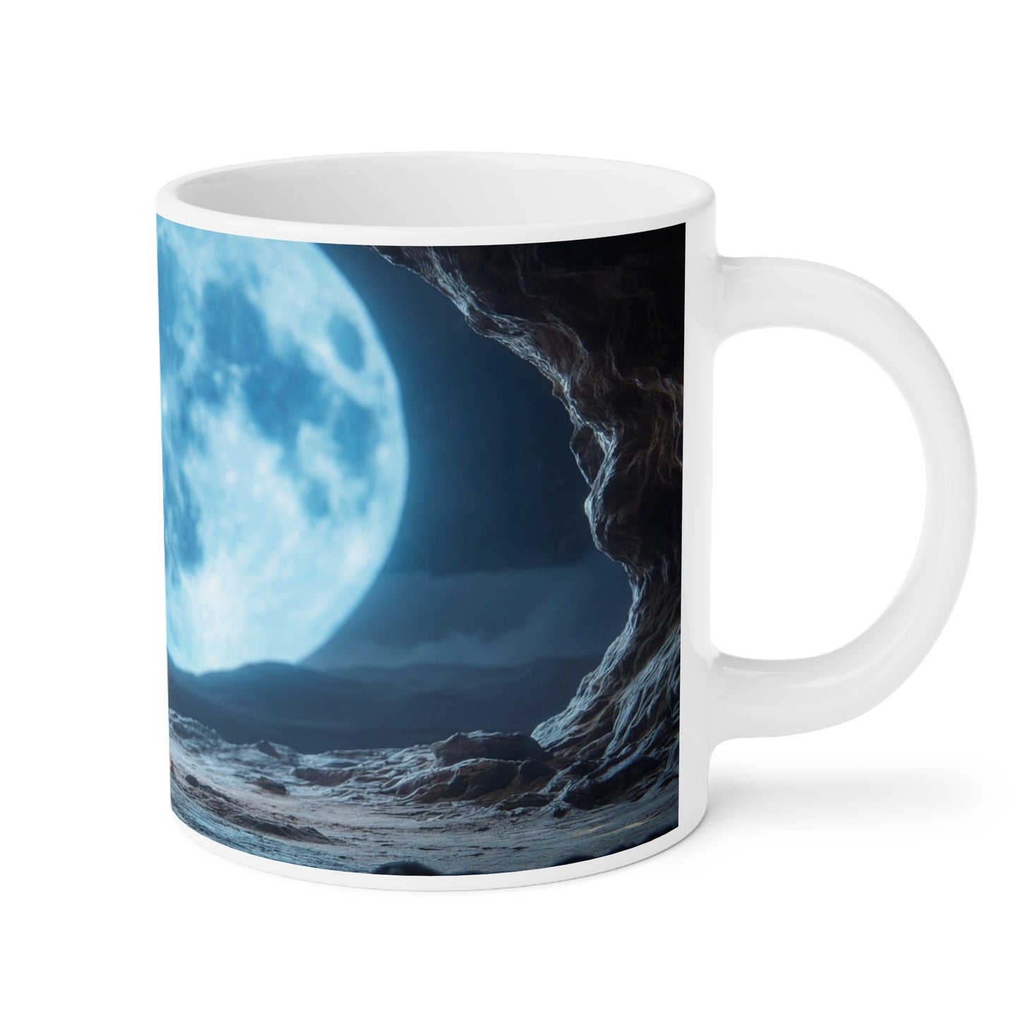 Moonlit Monk Ceramic Mugs (11oz\15oz\20oz) – Silent Reflection Beneath the Celestial Disc