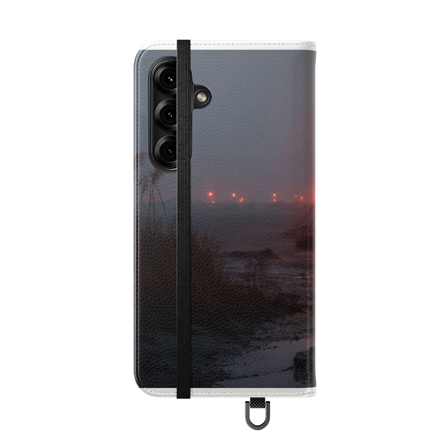 Crimson Circus Tent Flip Cases – Misty Coastside Lantern Scene
