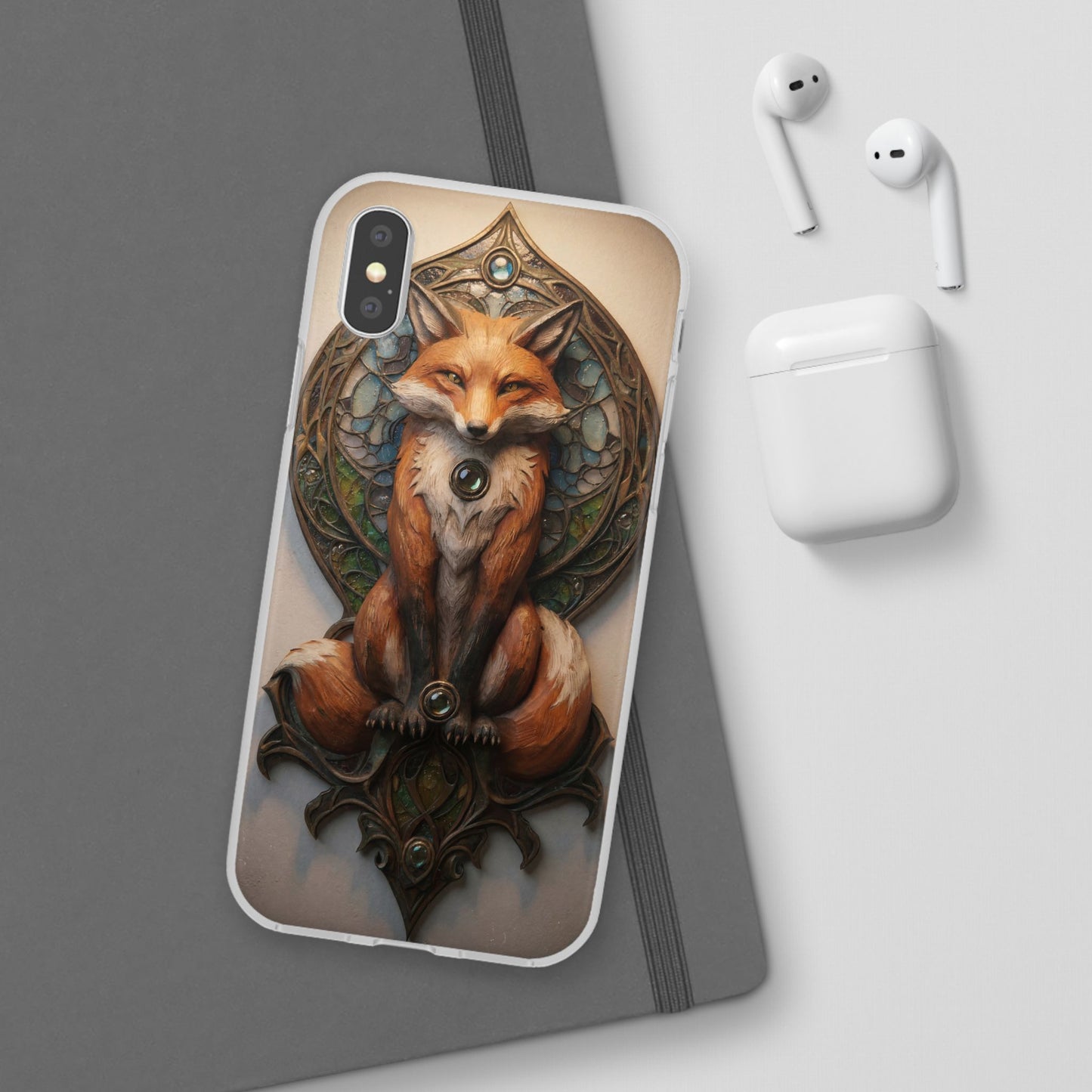 Fox Sentinel Flexi Cases – Amber Glow Through Stained Glass