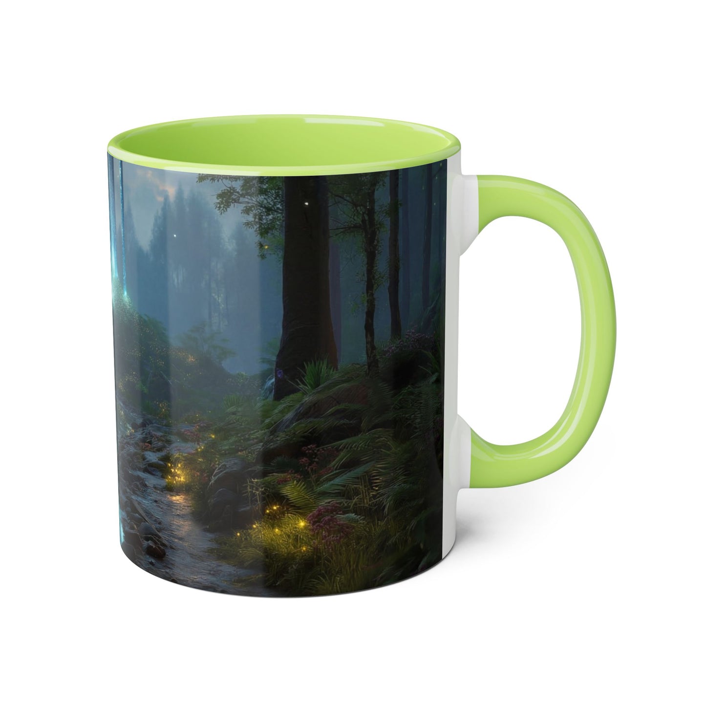 Blue Beam Forest Accent Mugs, 11oz – Luminescent Grove Streamside