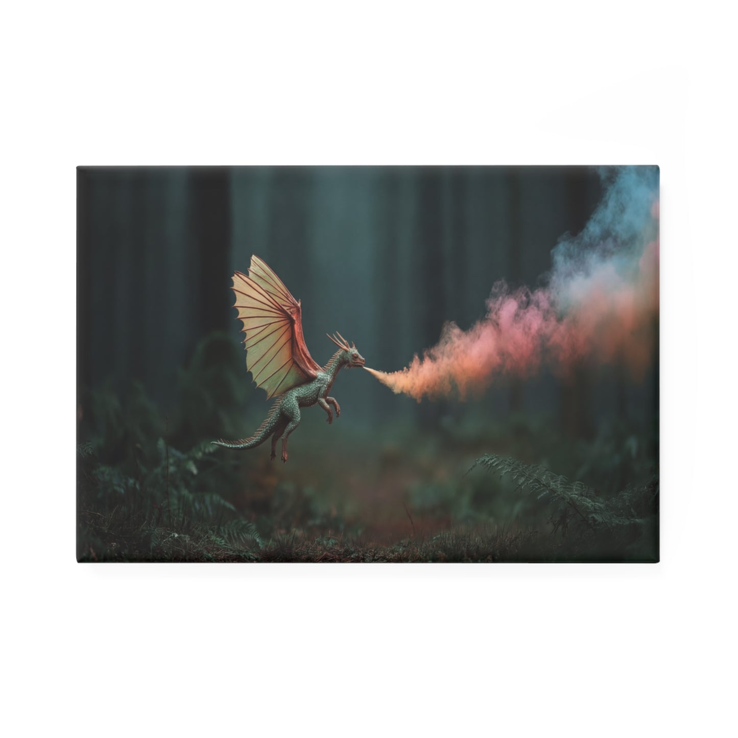 Forest Dragon Fire Breath Magnet – Chromatic Smoke in the Twilight Woods