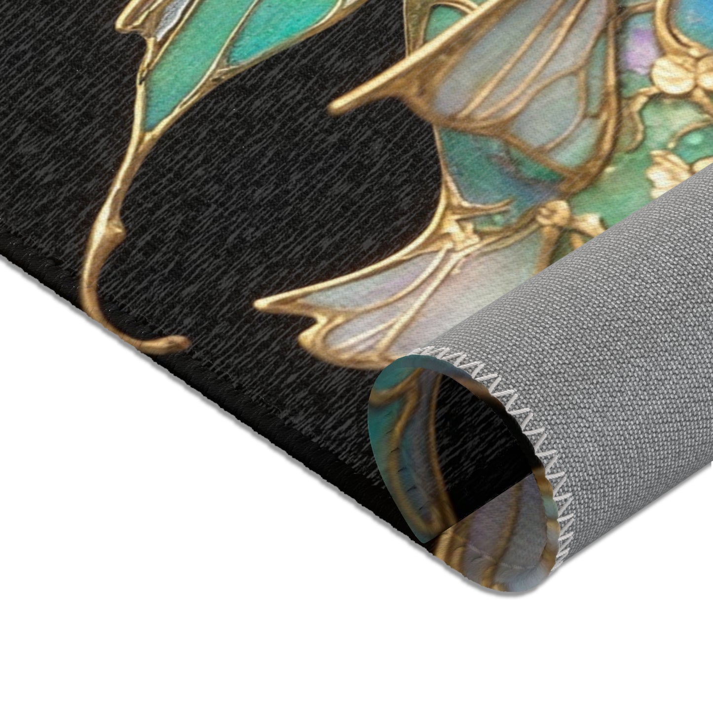Art Nouveau Koi Area Rugs – Luminous Gold & Azure Dreamscape