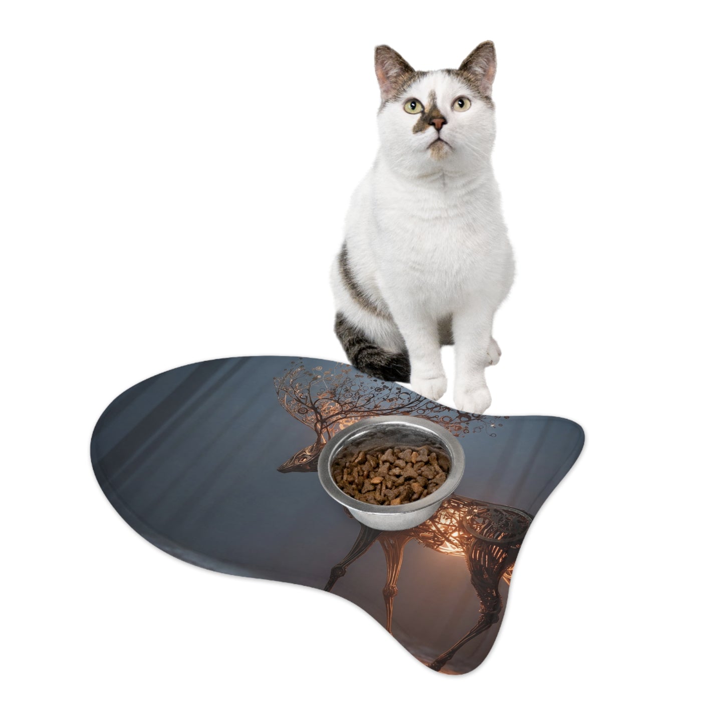 Clockwork Stag Pet Feeding Mats – Luminescent Forest Mechanism